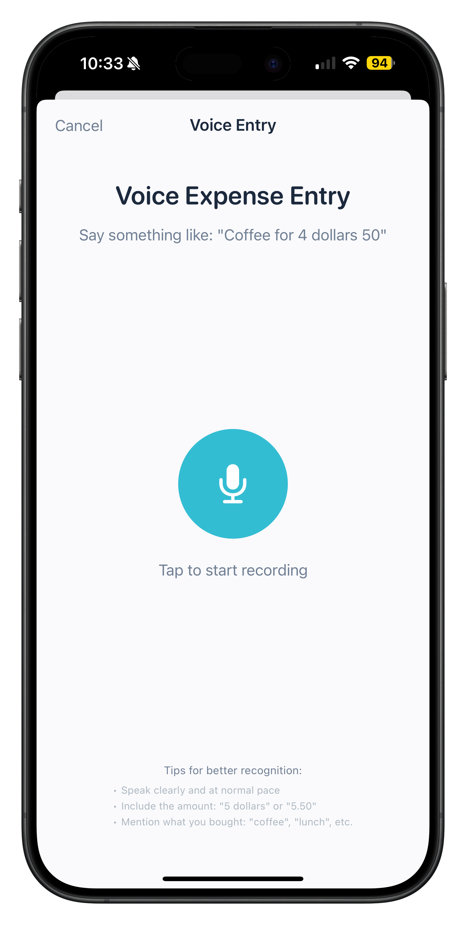 BudgieAI weekly analytics with budget optimization tips